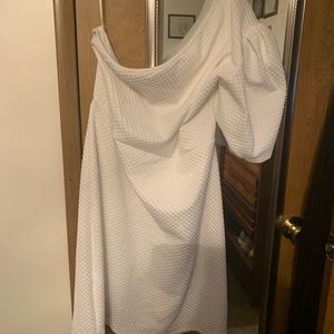 Shein one shoulder white dress